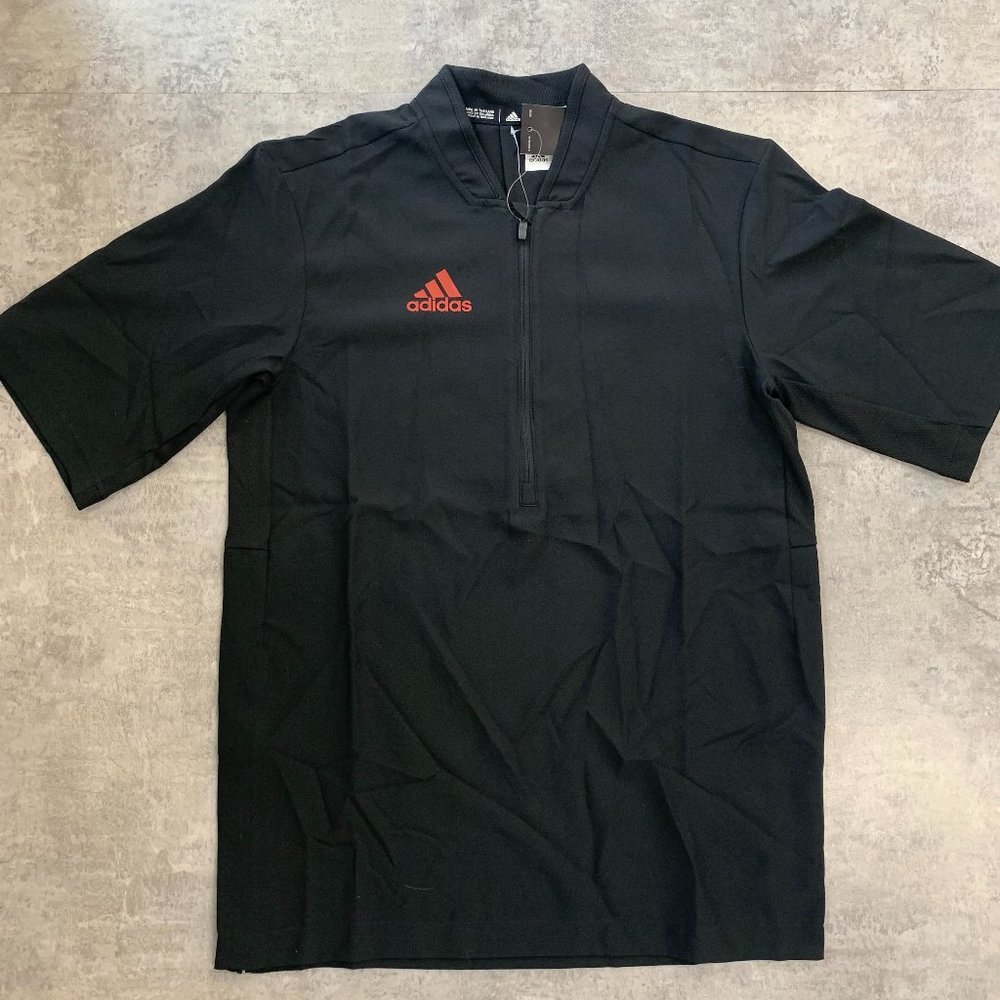 Adidas 1/4 Zip Short-Sleeve Black/Power Red